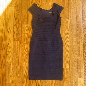 Adriana Papell Nagy blue cocktail dress ruffled